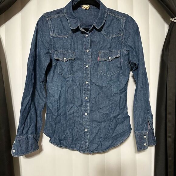 Levi's Levis Jeans snap button blouse, 2 front Chester functional pockets - Picture 1 of 8
